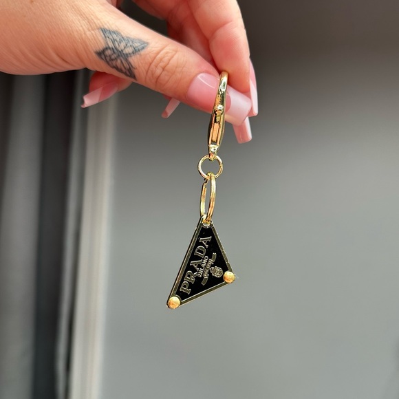 Authentic Black & Gold Prada Repurposed Keychain - Picture 2 of 3